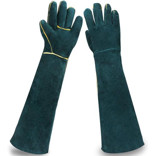 Gants de manipulation d'animaux, gants de protection contre les morsures pour reptiles, gants de manipulation en cuir de vache, anti-morsures et rayures, gants de dressage pour chien, pour animaux de compagnie, chat, lézard, oiseau, perroquet