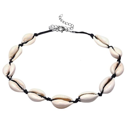 Collier Choker Avec Coquillages - Blanc Et Noir