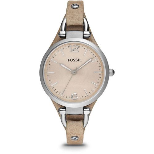 New Fossil Ladies Leather Strap Beige Watch Es2830 Uk Seller