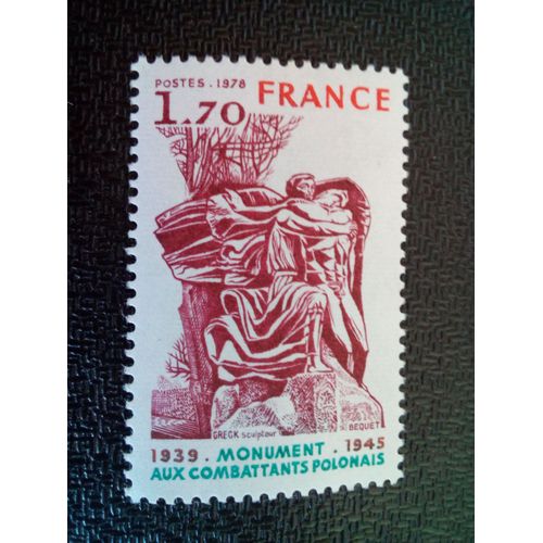 Timbre France Yt 2021 Monument Aux Combattants Polonais 1939-1945 1978 ( 060704 )