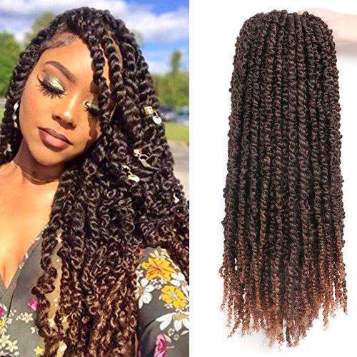 20 Inch Passion Twist Hair Crochet Braids Meches Pour Tresses Africaine Rajout Cheveux Tresses Mèche Cheveux Extension Cheveux Naturel (50.8 CM(Lot de 8), #T30)