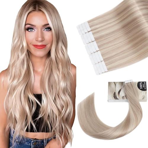 Extension Adhesive Naturel, Tape In Hair Extensions, Extension Cheveux Naturel Adhesif, 20pcs, 14""(35cm) 50g #18p613 