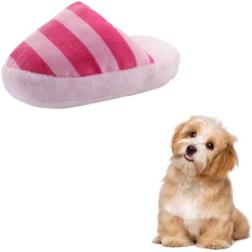 Jouet En Peluche Pour Chien - Chaussons Mignons En Peluche - Jouet Interactif Pour Chiens Et Chiots De Taille Moyenne - Jouet À Mâcher Pour Réduire L'ennui - Rose