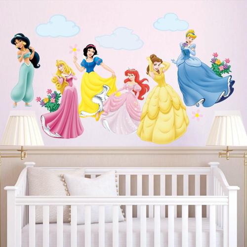 Stickers Princesse Amovible DIY Autocollant Stickers Muraux pour Bébé Fille Chambre Enfants Pépinière