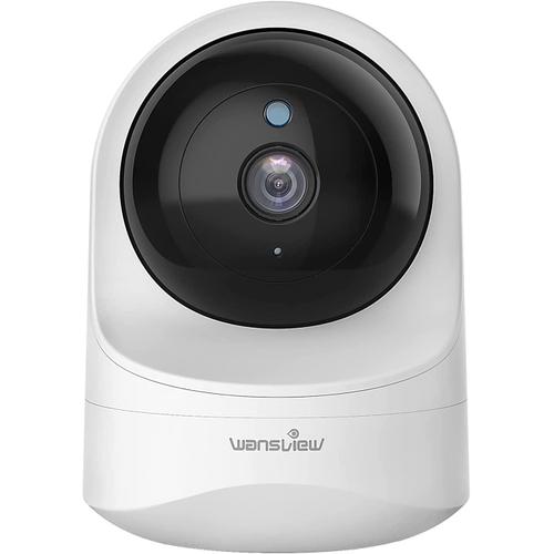 Camera Surveillance WiFi Interieur 2K, Camera Bebe sans Fil avec Vision Nocturne, Alerte instantanée, Audio Bidirectionnel, Pan/Tilt pour Bébé/Animal- Q6 Blanche