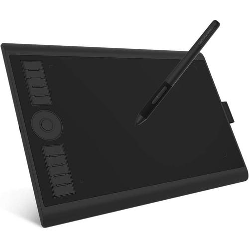 M10k Pro Tablette Graphique Dessin 10 X 6,25 Pouces Avec Stylet Passif À 8192 Niveaux, 10 Touches De Raccourci Et Touch Ring - Compatible Avec Windows/Mac Os/Chromebook/Android