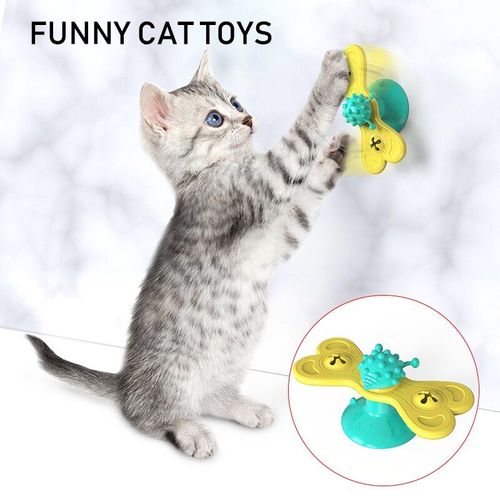 Xue Chat Jouets Puzzle Formation Plateau Tournant Moulin À Vent Jouet Dents Nettoyage Jouet Chaton Jeu Chat Fournitures