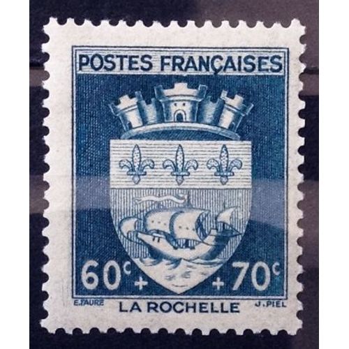 Blasons - Armoiries De Villes - 1942 - La Rochelle (Superbe N° 554) Neuf* - France Année 1942 - N28952
