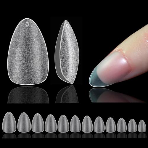 Capsule Americaine Ongle Amande, 510 Pièces Ongle Pose Americaine Court, 15 Tailles Mat Gel Xs Capsules Ongles, Pré-Buff Faux Ongles Gel Pour Les Extensions Bricolage Nail Art 