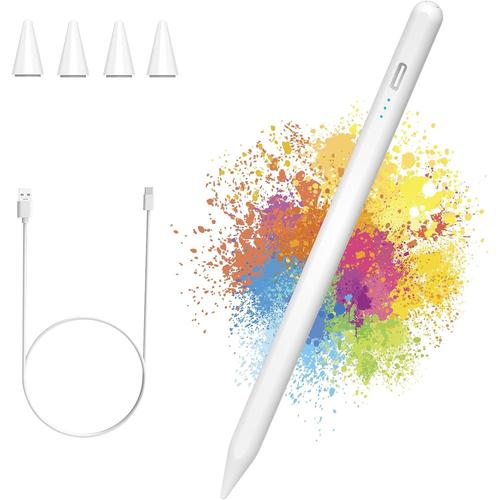 Stylet Tablette iPad Tactile 2018-2023 Fixation Magnétique,Apple Pencil USBC Charge Rapide,Compatible avec iPad 10/9/8/7/6e Gén, iPad Air 3/4/5,iPad Mini 5/6¿iPad Pro 11/12.9