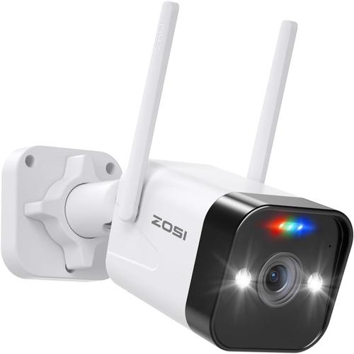 C188 2.5K Caméra Surveillance Extérieure WiFi sans Fil, 4MP Caméra IP avec Détection de Personne/Véhicule, Spotlight et Sirène pour Alarme et Audio Bidirectionnel, Stockage sur Cloud/Carte