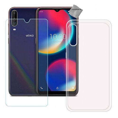 Housse Etui Coque Pochette Silicone Gel Fine Pour Wiko View 4 Lite + Film Ecran - Blanc Transparent