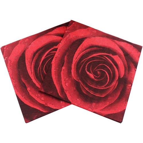 Red Nouvelle Marque 20 Feuilles 33x33cm Rouge Rose Impression Serviette Jetable Serviettes En Papier Parti Fournitures Pour La Saint Valentin