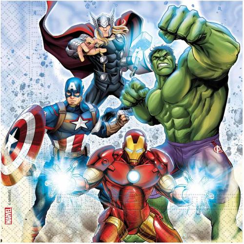 Multicolore - Serviettes En Papier Fsc Marvel Avengers Infinity Stones (33 X 33 Cm, Double Velo), 20 Pièces, Multicolore, 93873