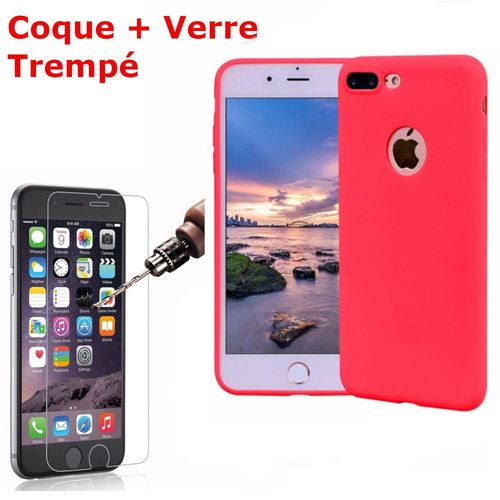 Coque Silicone Pour Iphone Se 2020 Rouge Antichoc + 2 Verres Trempes Little Boutik®