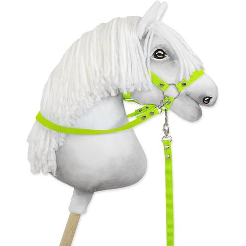 Rênes Pour Chevaux Hobby Horse ¿ Vert Fluo. Aucun Cheval Inclus.