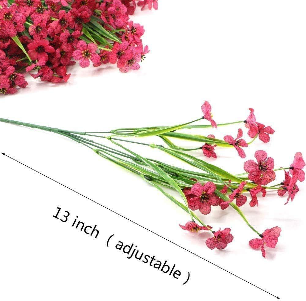 Rose Red Artificielle Violette Fleur, 6pcs Artificielles Pla...