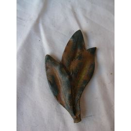 Ww1 France Artisanat De Tranchée/Sculpture Motif Feuille 3 Éléments