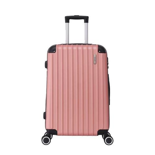 Valise grande taille 4 roues double ABS - Corner - Trolley ADC (Rose)