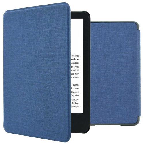 Imoshion Étui De Liseuse Portefeuille Canvas Sleepcover Amazon Kindle (2022) 11th Gen Bleu Foncé