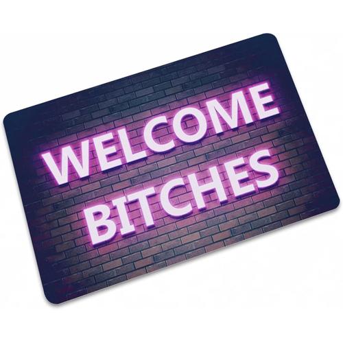 Couleur 2 Paillasson Welcome Bitches Pour Entrée, Porte D'entrée, Grattoir À Chaussures, Grand Tapis De 69 X 120 Cm, Rose Marron