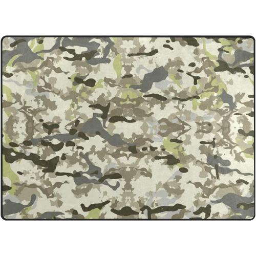 2 Camo Green Zone Tapis Paillasson Tapis D'entrée Way Paillasson Tapis De Sol Chaussures Grattoir Salon/Salle À Manger/Chambre À Coucher/Cuisine Antidérapant, Polyester, 2, 80 X 58 Inch