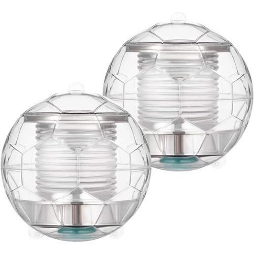 Lumières Flottantes Solaires Imperméables, Lampe À Changement De Couleur Led À Énergie Solaire, Boule De Suspension En Plastique Abs (Paquet De 2)