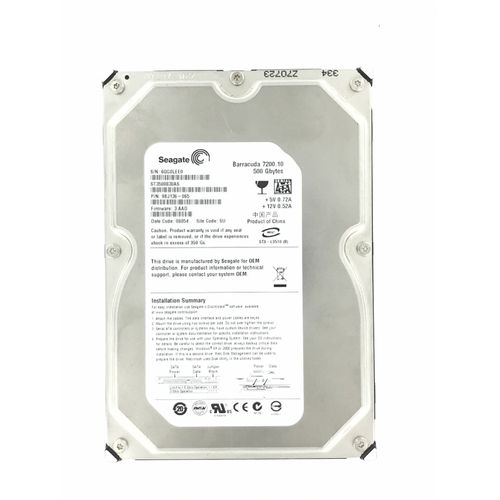 Seagate Desktop HDD ST3500830A - Disque dur - 500 Go - interne - 3.5" - ATA-100 - 7200 tours/min - mémoire tampon : 8 Mo
