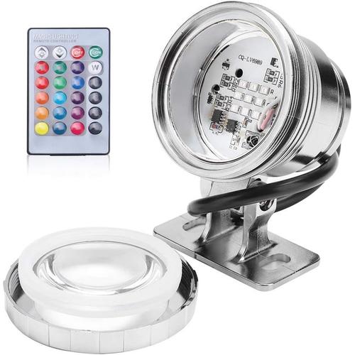 Haute Tension Ac85-265v Lumières De Piscine, 10w Led Piscine Lumières Rvb Bassin Lumières Avec Télécommande Ip65 Étanche Paysage Lumière Éclairage Lumineux Ampoule Led Bassin Lumière Pour Jardin Patio