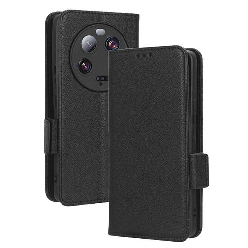 Étui Pour Xiaomi 13 Ultra Boucle Latérale Portefeuille Magnétique Titulaire De Fentes Pour Cartes Cuir Pu - Noir