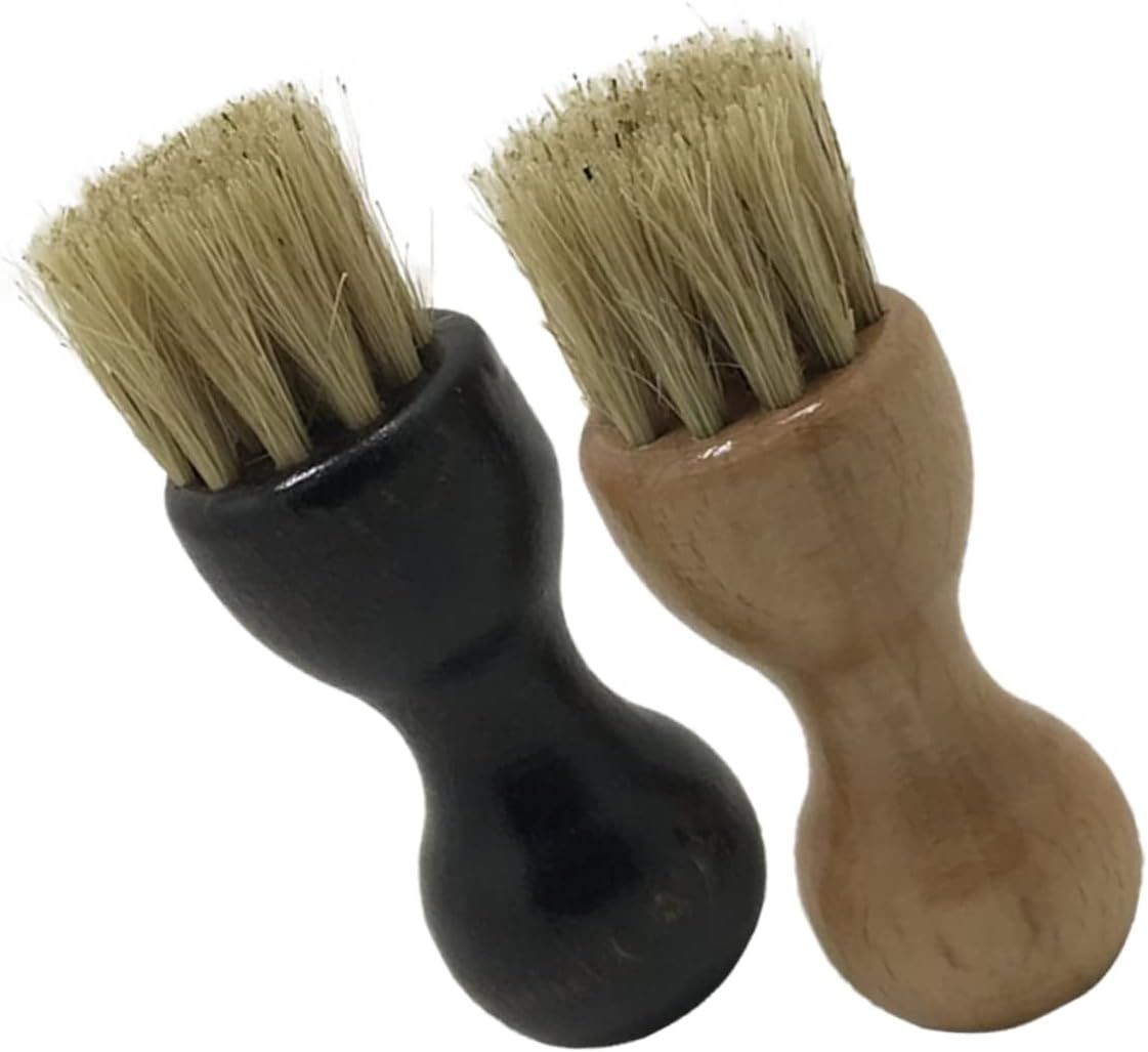 Comme Montré 2 Pièces Applicateurs D'entretien De Chaussures Brosse À Chaussures En Crin De Cheval Brosse Applicateur De Vernis Brosse De Nettoyage Multifonction Applicateurs De Chaussures