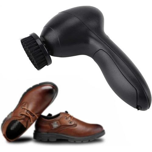 Noire Shoe Polisher Brush - Cireur De Chaussures Électrique Avec 4 Brosses Interchangeables Outil De Nettoyage Pour Chaussures En Cuir Sacs Siège De Voiture