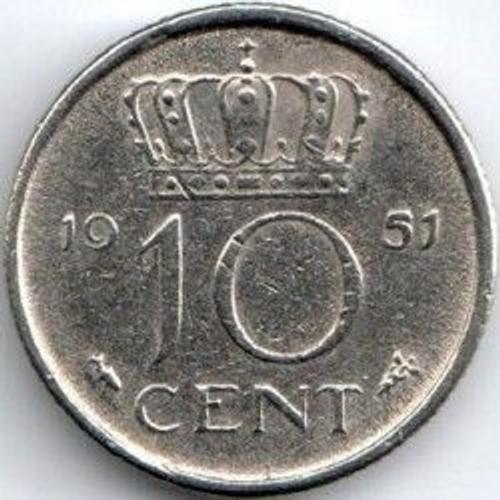 Pays Bas ( Nederland ) = Pièce De 10 Cents - Année 1951 - Reine Juliana