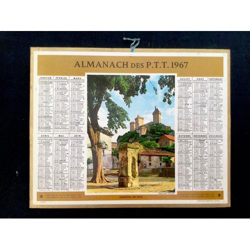 Almanach Calendrier Ptt 1967 Château De Foix Complet Avec Ses Feuillets Dept Eure Et Loir En Bon Voir Très Bon État