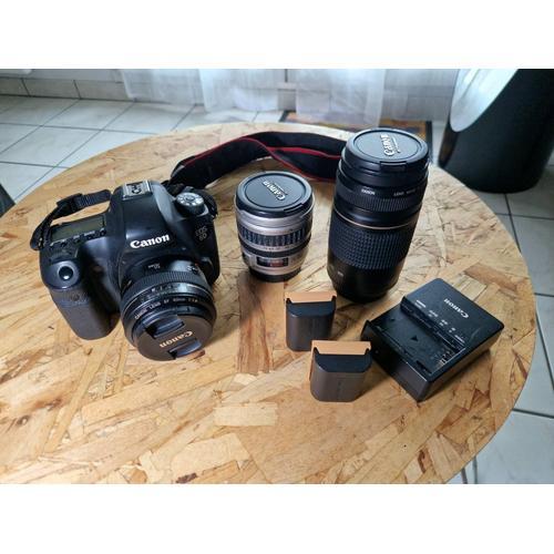 Canon EOS 6D 20.2 Mpix + Objectif EF 50mm F/1.4 USM + Objectif EF 24-85mm F/3.5-4.5 USM + Objectif EF 75-300mm F/4-5.6 II USM + 2 batteries