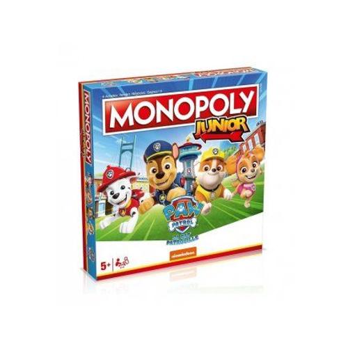 Monopoly Junior Pat Patrouille - Plateau Mission Grande Vallee, Pions Exclusifs Heros - Edition Fr, Des 5 Ans - Set Jeu Societe Enfant + Carte