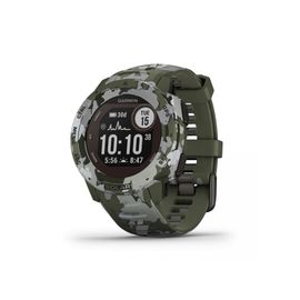 Garmin Instinct Solar - Camo Edition - Camouflage Lichen - Montre De Sport Avec Bracelet - Silicone - Camouflage Lichen - Taille Du Poignet : 132-224 Mm - Monochrome - Bluetooth, Ant+ - 53 G