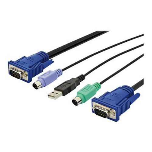 DIGITUS Octopus - Câble clavier / vidéo / souris (KVM) - HD-15 (VGA) (M) pour USB, PS/2 (M) - 5 m - noir
