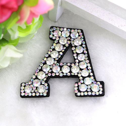 Accessoires De Bricolage 1 Pièce Diamant 26 Lettres Brodées Patch Lettre Strass Diamant Vêtement Sac Chapeau Autocollant