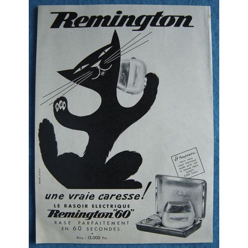 Publicité Papier - Rasoir Électrique Remington "60" De 1956