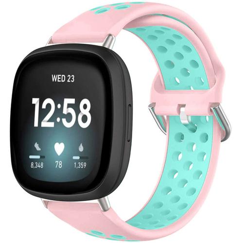 Imoshion Bracelet Sportif En Silicone Fitbit Versa 4 / 3 / Sense (2) Rose / Menthe Verte