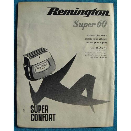 Publicité Papier - Rasoir Électrique Remington 60 De 1956