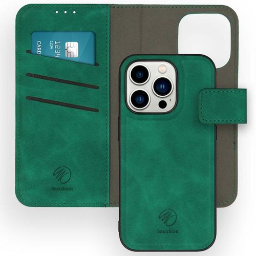 Imoshion Etui De Téléphone De Type Portefeuille De Luxe 2-En-1 Amovible Iphone 14 Pro Vert Foncé