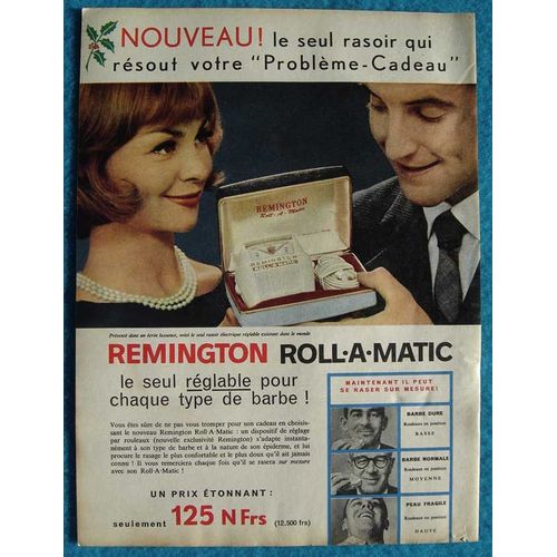 Publicité Papier - Rasoir Électrique Remington Roll.A.Matic De 1959