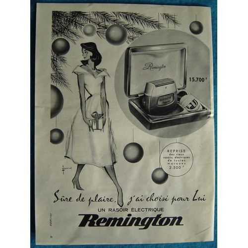 Publicité Papier - Rasoir Électrique Remington Super 60 De 1957