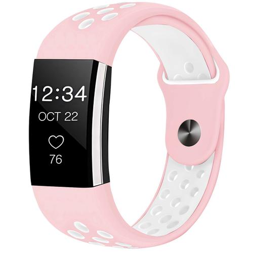 Imoshion Bracelet Sportif En Silicone Fitbit Charge 2 Rose / Blanc