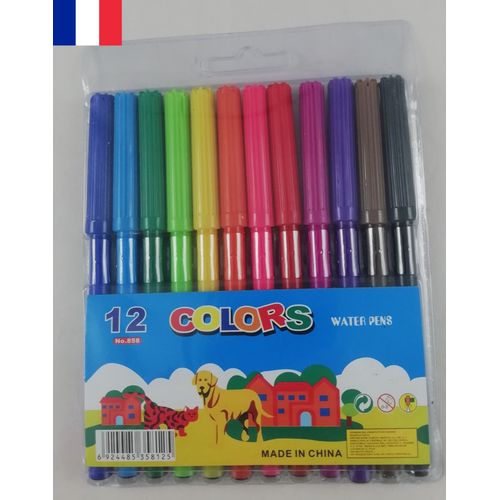 12 Feutres De Coloriage Pointe Fine Pour Dessin Enfant Artiste Assortiment