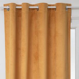 Rideau Occultant En Velours "Otto" 140x260cm Ocre