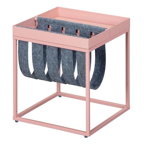Paris Prix - Table D'appoint Design "Porte-Magazine" 40cm Rose