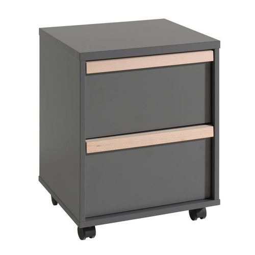Paris Prix - Caisson De Bureau 2 Tiroirs "London" 60cm Gris Anthracite